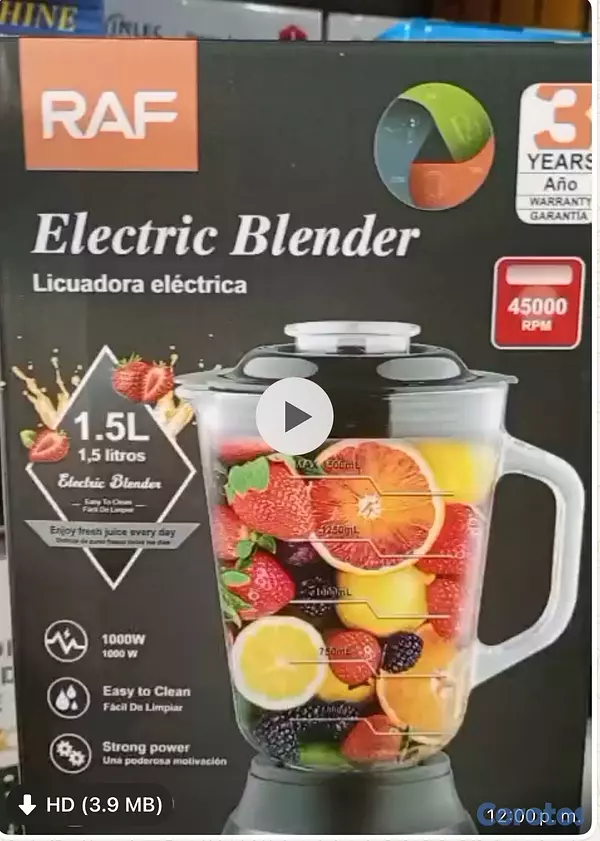 electrodomesticos - 🌪️ ¡Potencia total para tu cocina con la Licuadora Eléctrica RAF! 🌪️
 2