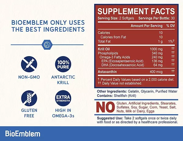 Salud y Equipamiento Médico - Aceite Krill Bioemblem 60 Cap 2