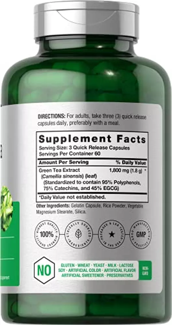 Salud y Equipamiento Médico - Extracto De Te Verde 1800 Mg 180 Cap Horbaach 2