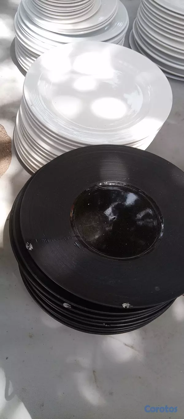 cocina - Oferta de Platos de porcelana grandes (blancos y n 3