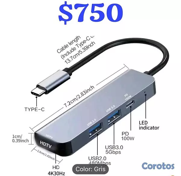 accesorios para electronica - Hub de varios puertos usb, sd y tipo c, verifica los modelos en la foto 2