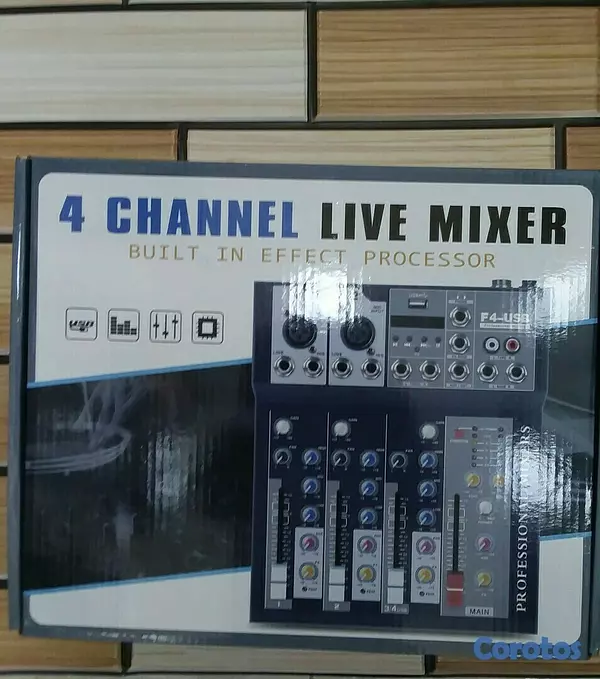 otros electronicos - Mezclador de audio de 4 canales F4-USB mixer amplificador para sonido 6