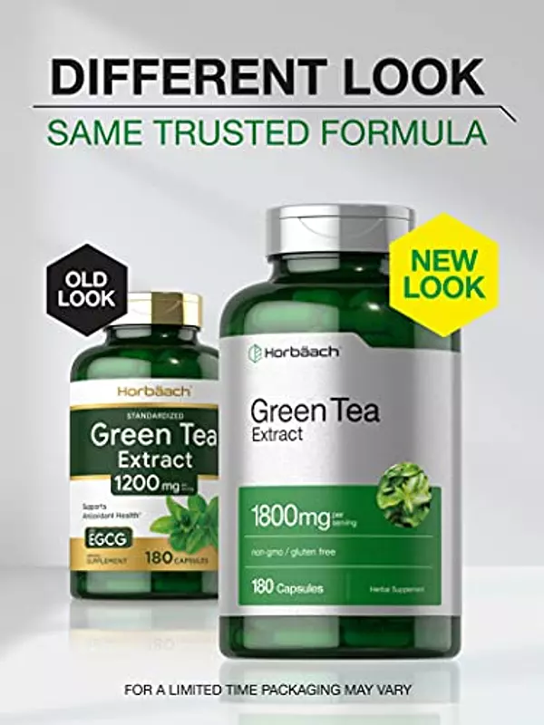 Salud y Equipamiento Médico - Extracto De Te Verde 1800 Mg 180 Cap Horbaach 3
