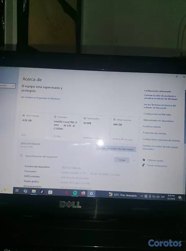 computadoras y laptops - DELL INSPIRON 1464 Negociable con algunos Defectos 9