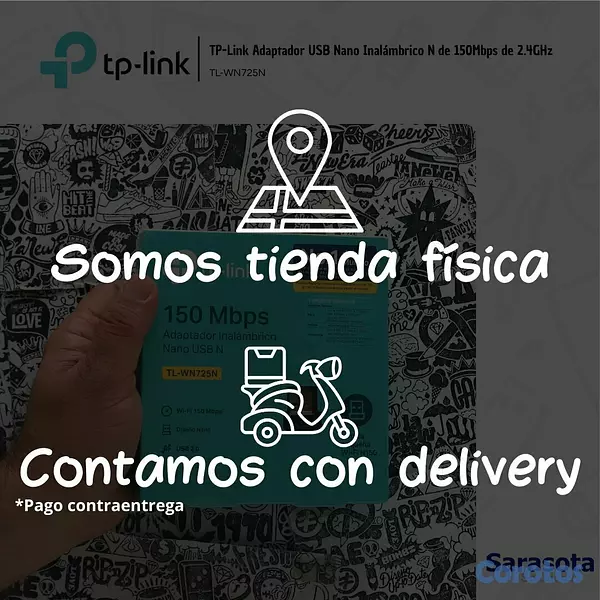 accesorios para electronica - TP-Link Adaptador WIFI USB WN725N 3