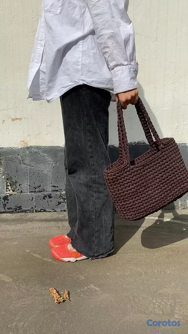 carteras y maletas - Cartera tejida estilo artesanal  4