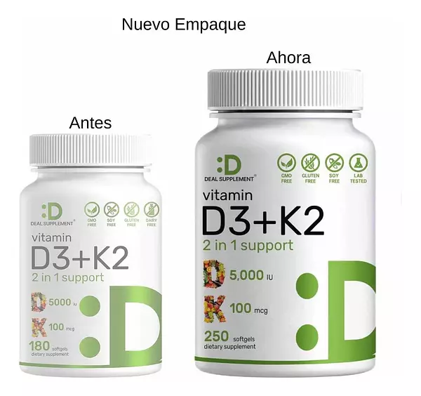 Salud y Equipamiento Médico - Vitamina D3 Con K2 250caps Deal 2