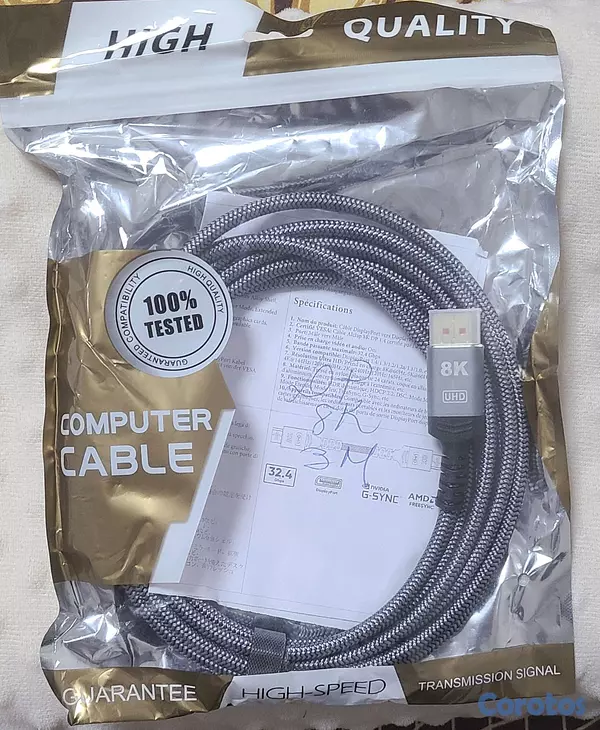 otros electronicos - variedad de cables hdmi y Displayport 2.1 nuevo, estoy en las caobas  2