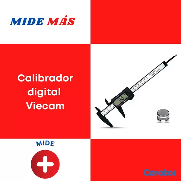 Salud y Equipamiento Médico - Calibrador digital(Pie de Rey) de 0 a 6 pulgadas con pantalla LCD, Viecam 2