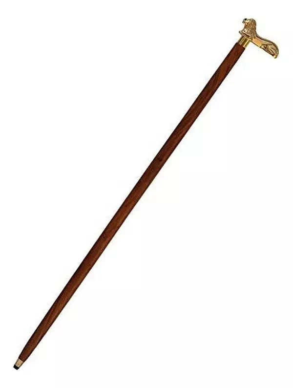 Salud y Equipamiento Médico - Bastón De Madera Marrón De Latón Golden Lion 2