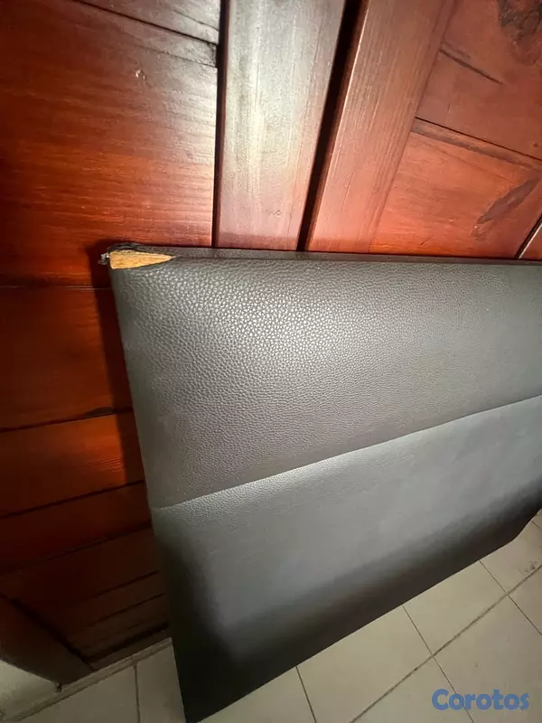 muebles y colchones - cabecero de cama tapizado en leather  2