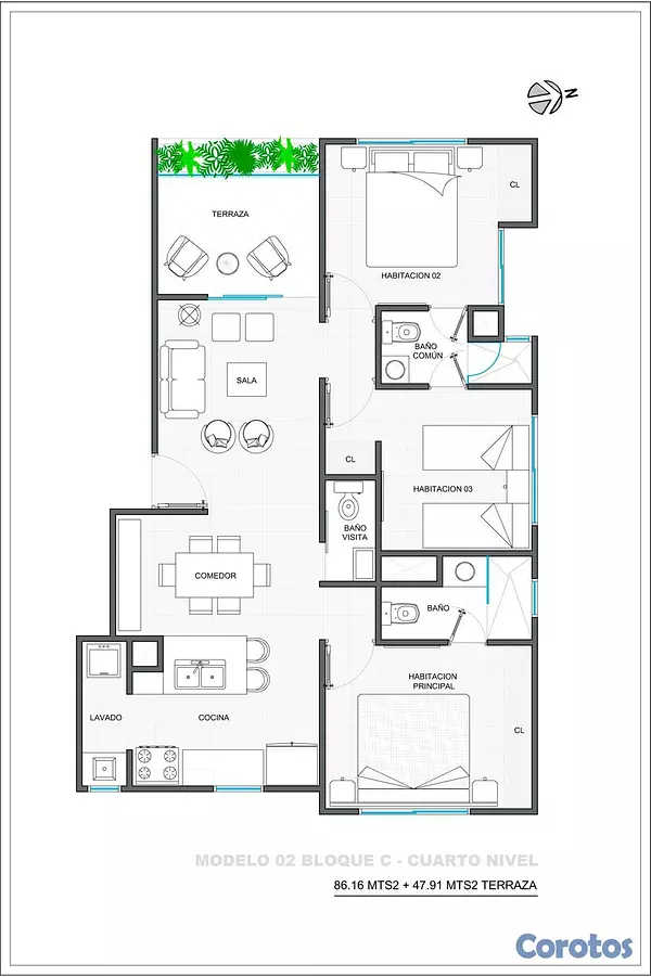 apartamentos - APARTAMENTO ALQUILER COLINAS DEL ARROYO II 3