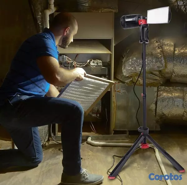 accesorios para electronica - Husky 7000 Lumens Portable Corded LED Work Light with Tripod 7