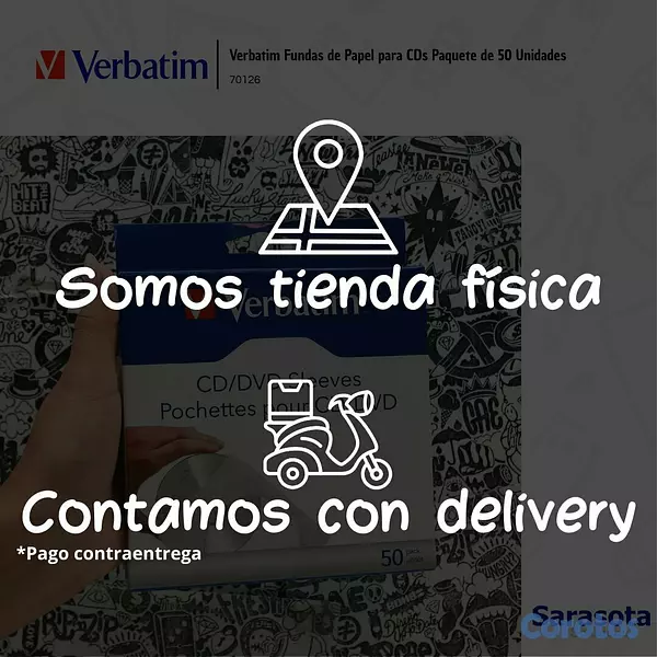 accesorios para electronica - Verbatim Funda de Papel para CDs Paquete de 50 Uni 3