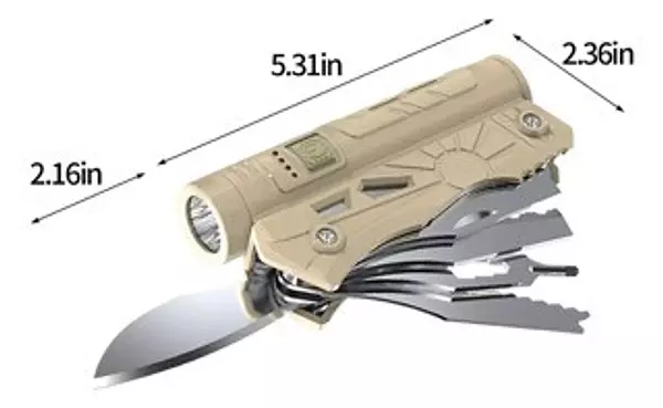 hobby y coleccion - Navaja Tactica Multifuncion Con Linterna Power Bank FOCO LUZ LED 3