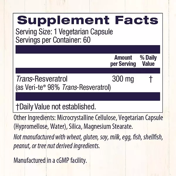 Salud y Equipamiento Médico - Resveratrol 60 Cap 300 Mg - Unidad - Unidad A $3315 2