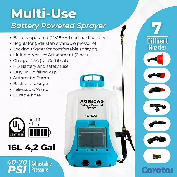 herramientas, jardines y exterior - ociador de mochila de 4.2 galones con batería 2