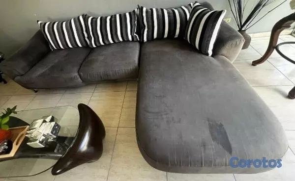 muebles y colchones - Mueble Gris en Felpa para sala 7