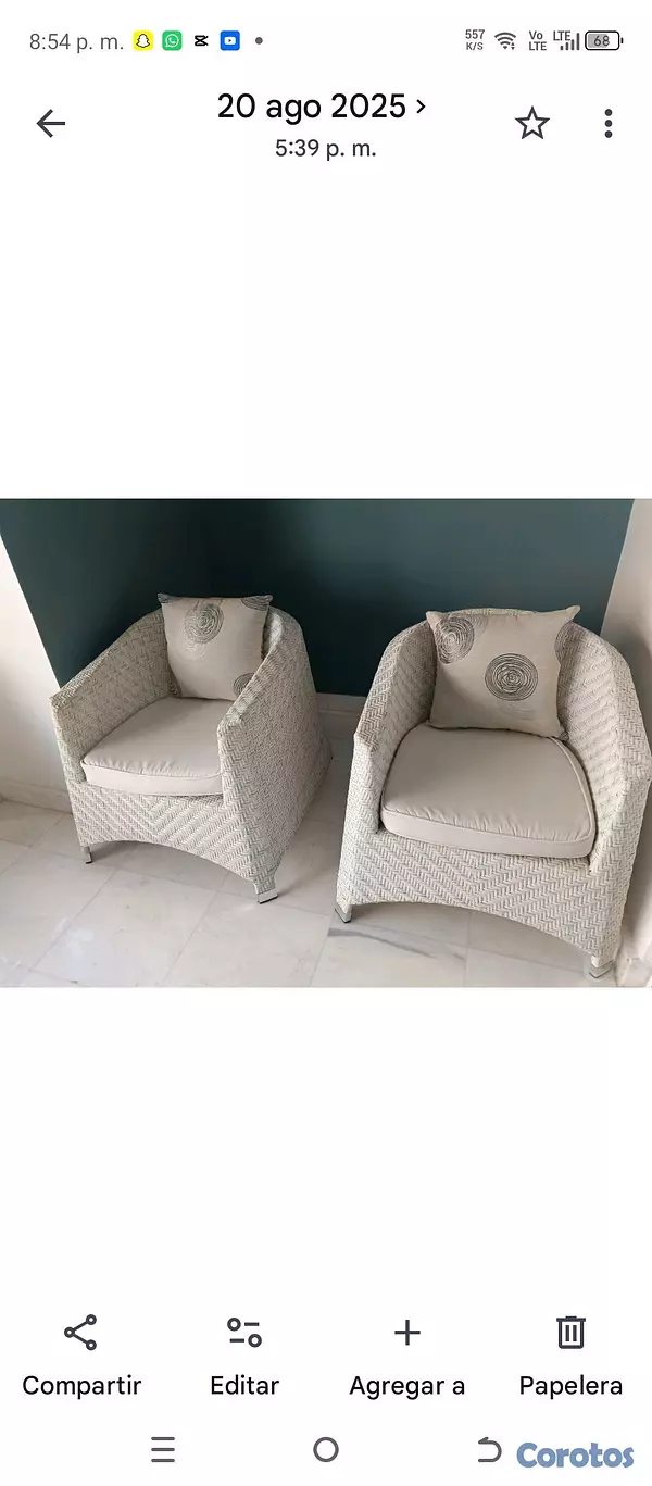 muebles y colchones - VENDO HERMOSO JUEGO DE TERRAZA DE ILUMEL  4
