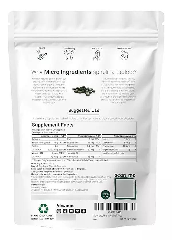 Salud y Equipamiento Médico - Clorella Y Espirulina 720 Tab 2