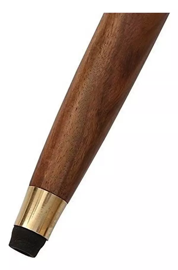 Salud y Equipamiento Médico - Bastón De Madera Marrón De Latón Golden Lion 4