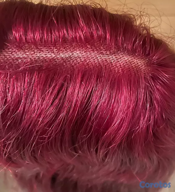 ropa para mujer - Peluca rojo vino, 300 gramo 100% humana, frontal 13x4, partida lib 26 pulgadas  2