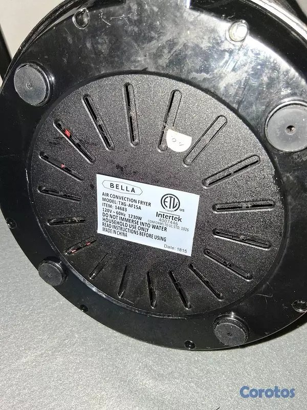 electrodomesticos - Freidora de Aire Bella (Air Convection Fryer)  2