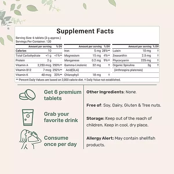 Salud y Equipamiento Médico - Clorella Y Espirulina 720 Tab 3