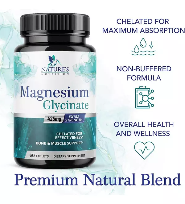 Salud y Equipamiento Médico - Glicinato De Magnesio 425 Mg Con Calcio 3