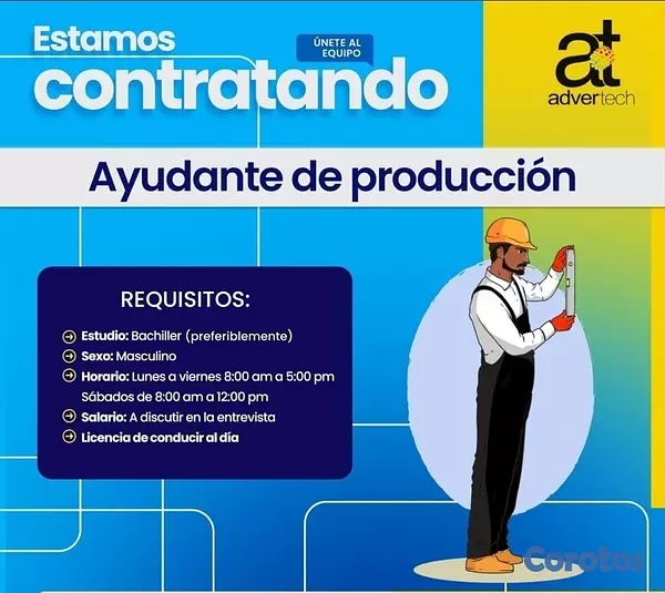 empleos disponibles - Auxiliar de producción