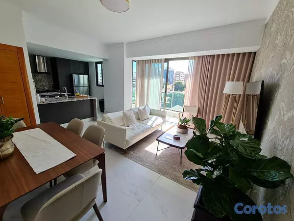 apartamentos - Apartamento en alquiler amueblado en Piantini, piscina, gimnasio. 1