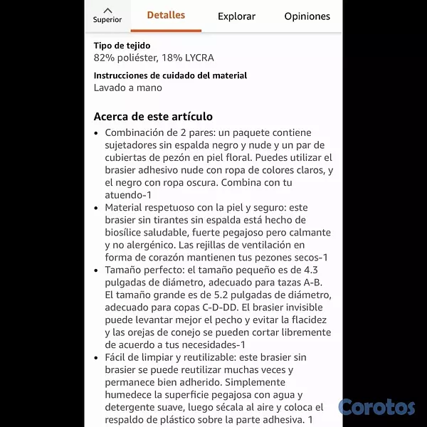 ropa para mujer - Brasier Adhesivo 2