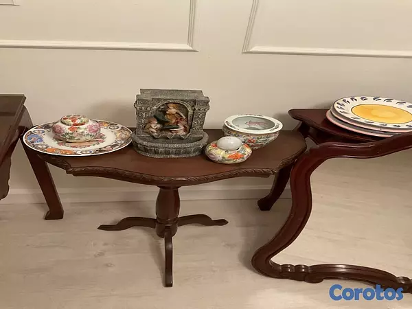 muebles y colchones - Mesa en caoba con su centro   3