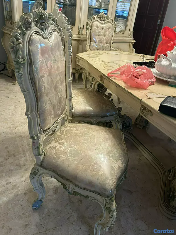 arte y antigüedades - Chinero y comedor de 6 sillas antiguo alta calidad antiguo 2