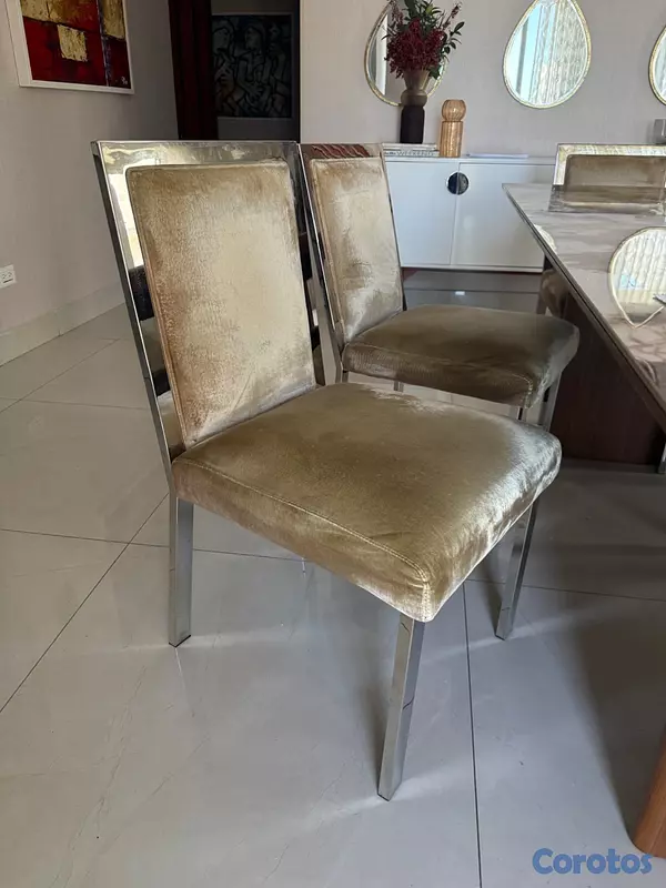 muebles y colchones - Sillas de lujo en acero inoxidable  2