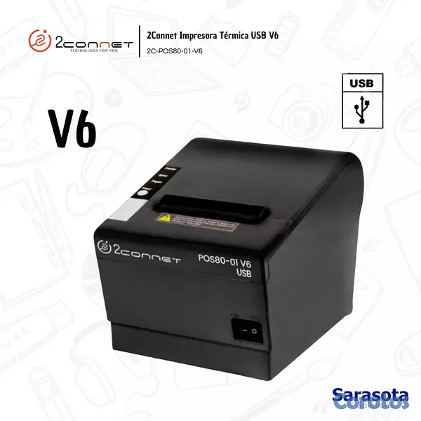 impresoras y scanners - 2Connet Impresora Térmica USB V6 2