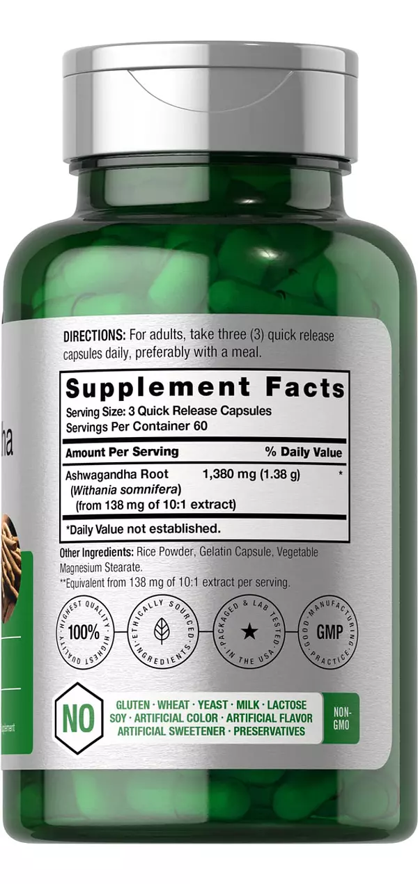 Salud y Equipamiento Médico - Ashwagandha 1380mg 180cap Horbaach 2