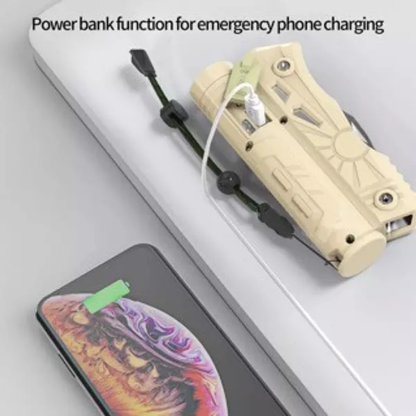hobby y coleccion - Navaja Tactica Multifuncion Con Linterna Power Bank FOCO LUZ LED 8