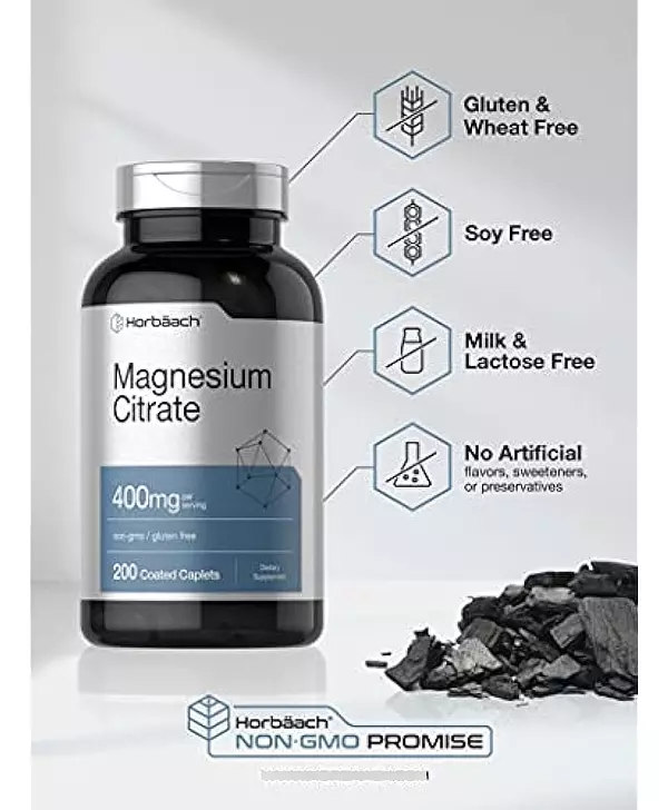 Salud y Equipamiento Médico - Citrato De Magnesio | 400 Mg | 200 Comprimidos Recubiertos | 3