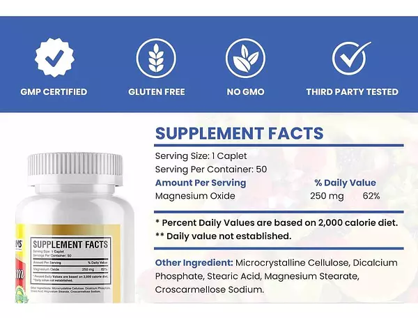 Salud y Equipamiento Médico - Oxido De Magnesio 50 Caps 250mg - - Unidad A $2398 2