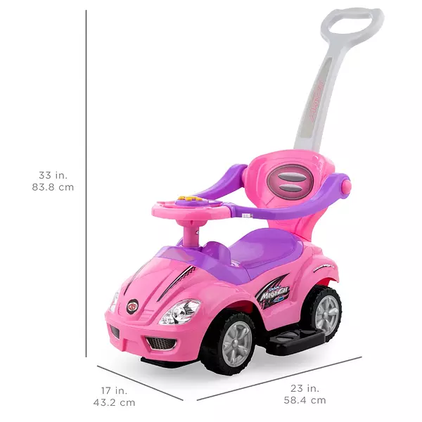 juguetes - Carrito De Empujar Para Niña Con Mango Sonidos Carro Montable 3 en 1 con tapasol 6