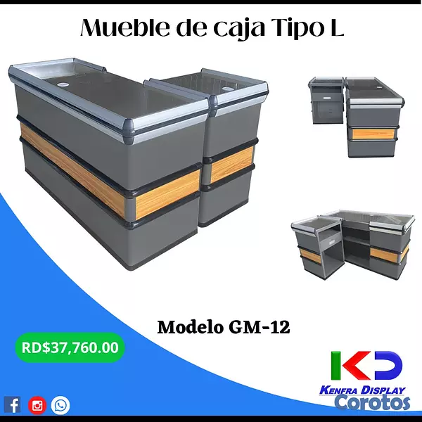 equipos profesionales - Mueble de cobro - Checkout Tipo L - para comercios de Autoservicios. 1