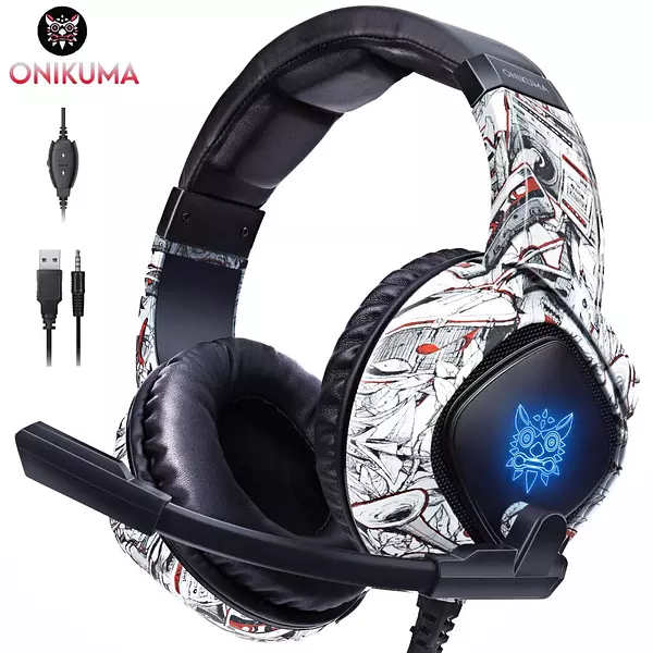 accesorios para electronica - Auriculares Audifonos ONIKUMA K19 para Xbox One PS5 gamer RGB 2
