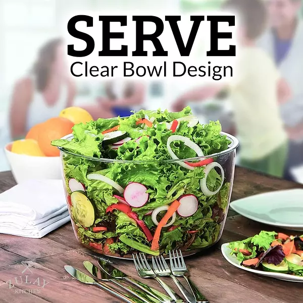cocina - Secador manual de ensalada lechuga Spinner de gran capacidad 5 Litros lechuga 4