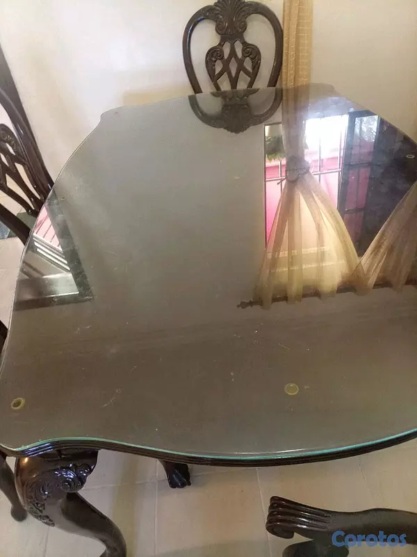 decoración y accesorios - COMEDOR DE CAOBA DE CINCO SILLAS  2