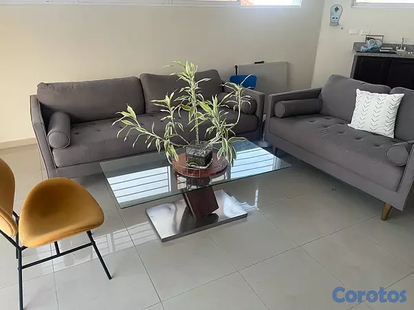muebles y colchones - Juego de muebles gris. Uno de 2 plazas, y uno de 3 plazas.  3