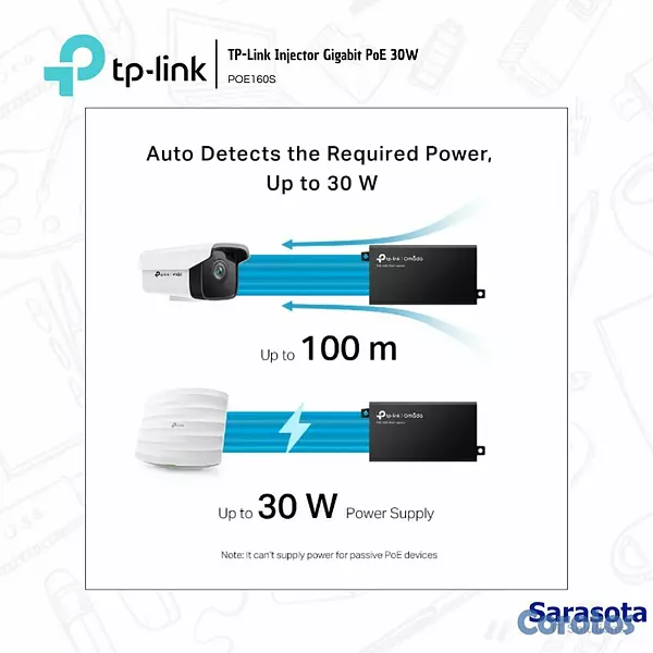 accesorios para electronica - TP-Link Injector Gigabit Poe POE160S 3