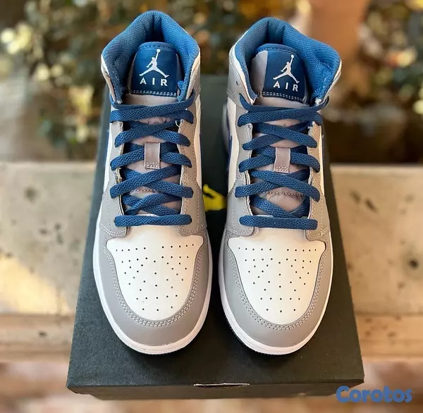 zapatos unisex - Tenis Teni NIKE AIR JORDAN 1 MID TRUE BLUE Original Originales Sneaker 🪬 7