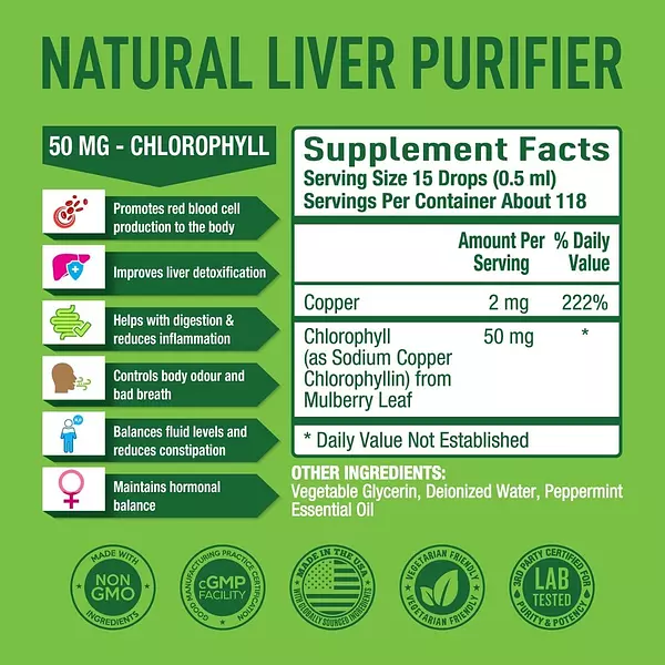 Salud y Equipamiento Médico - Clorofila 50 Mg Purely Optimal - Ml 2