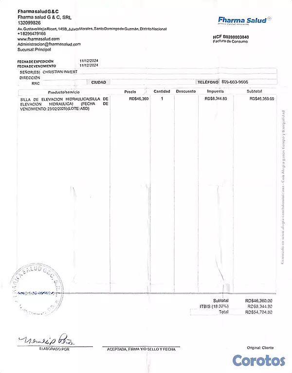 Salud y Equipamiento Médico - Silla de elevación Hidráulica  4